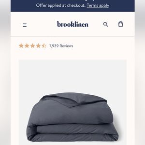 Brooklinen luxe king duvet cover cotton